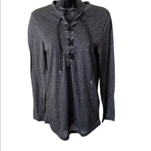ASOS women’s grey sparkly shirt tie front size XS